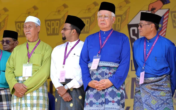 PEKAN, MALAYSIA - APRIL 28 : Prime minister Mohd Najib Abdul Razak during nomination day on April 28, 2018 in Pekan, Pahang, Malaysia. He dissolved parliament on April 7th for 14th general election. — Stock Photo, Image