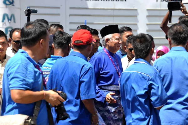 Pekan, Malaysia - 28 April: premiärminister Mohd Najib Abdul Razak nominering dagen på 28 April 2018 i Pekan, Pahang, Malaysia. Han upplöste parlamentet den 7 April för 14 parlamentsvalet. — Stockfoto