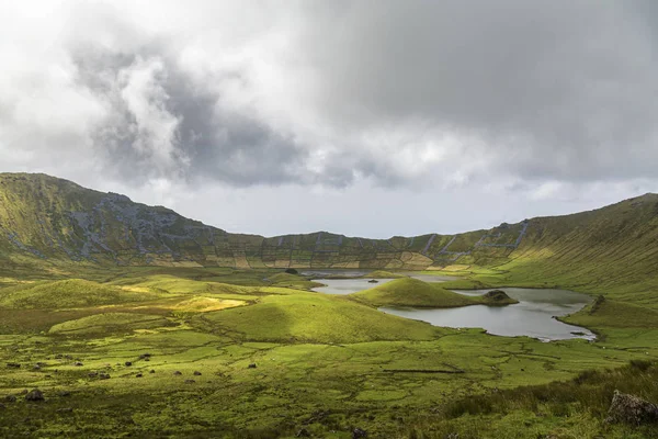 Blick Auf Den Corvo Krater Auf Der Insel Corvo Den — Stockfoto