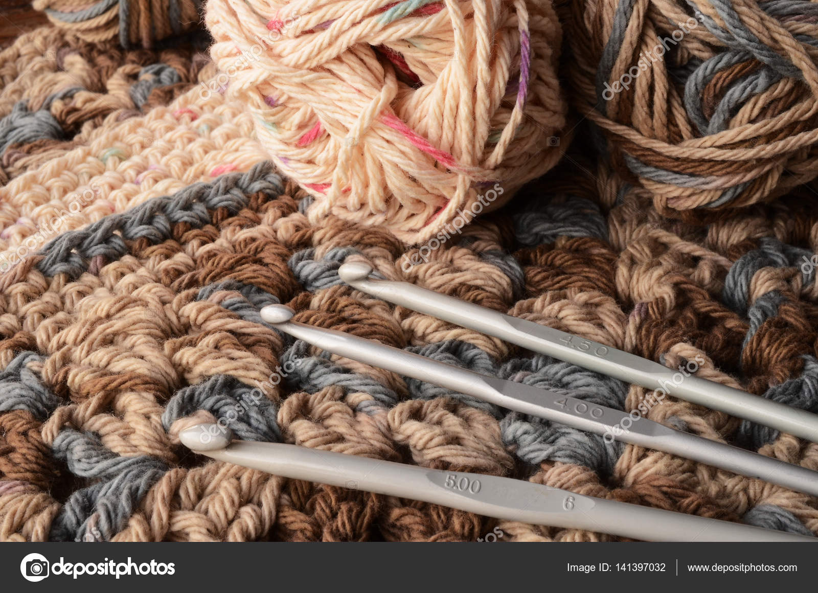 Crochet Yarn and Hooks — Stock Photo © shutterbug68 #141397032