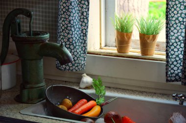 Vintage mutfak lavabo ayarı