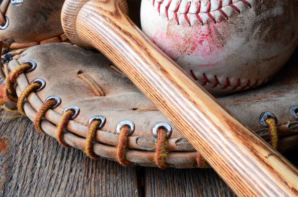 Old Used Baseball Equipment