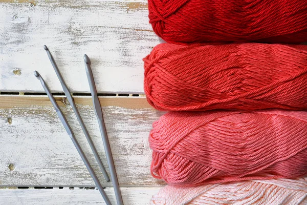 鮮やかな色のかぎ針編み糸の抽象的なイメージ — ストック写真