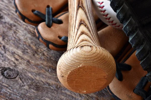 Close Image Old Used Baseball Equipment — Stock Photo, Image
