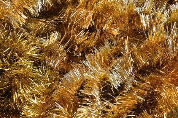 Abstrakcyjny Obraz Błyszczącej Złotej Girlandy Świątecznej — Zdjęcie stockowe