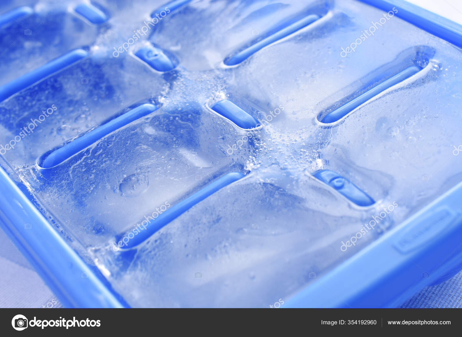 Close Image Ice Cubes Blue Plastic Ice Cube Tray Stock Photo Image By C Shutterbug68