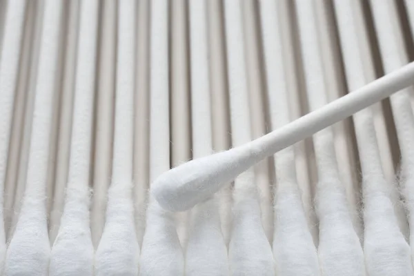Close Image Several Soft Fluffy Cotton Swabs — Stock Photo, Image