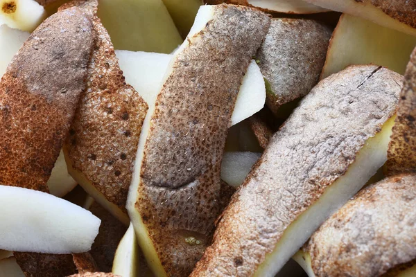 Eine Nahaufnahme Von Dicken Kartoffelschalen Die Bereit Für Den Kompost — Stockfoto