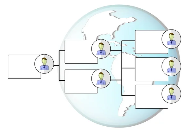 Illustratie van organogram met earth globe — Stockvector