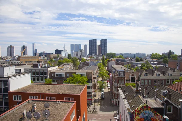 Nézd a skyline, Rotterdam, Hollandia — Stock Fotó