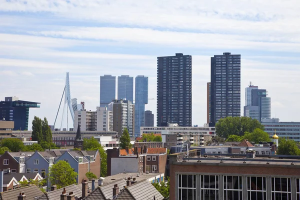 Pohled na panorama Rotterdamu, Nizozemí — Stock fotografie