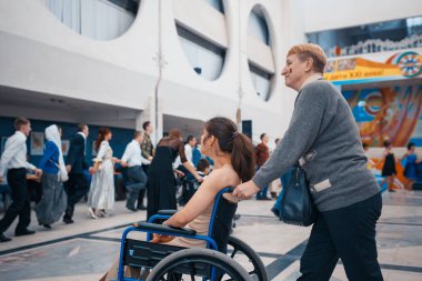 Minsk, Beyaz Rusya - 1 Mayıs 2017: Down sendromu dans çocuklarla 