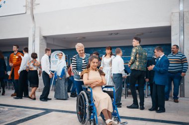 Minsk, Beyaz Rusya - 1 Mayıs 2017: Down sendromu dans çocuklarla 