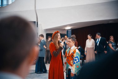 Minsk, Beyaz Rusya - 1 Mayıs 2017: Down sendromu dans çocuklarla 