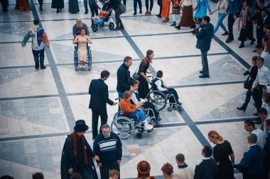 Minsk, Beyaz Rusya - 1 Mayıs 2017: Down sendromu dans çocuklarla 