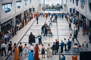 Minsk, Beyaz Rusya - 1 Mayıs 2017: Down sendromu dans çocuklarla 