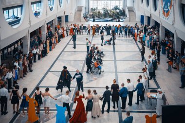 Minsk, Beyaz Rusya - 1 Mayıs 2017: Down sendromu dans çocuklarla 