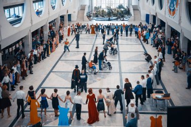 Minsk, Beyaz Rusya - 1 Mayıs 2017: Down sendromu dans çocuklarla 