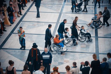 Minsk, Beyaz Rusya - 1 Mayıs 2017: Down sendromu dans çocuklarla 