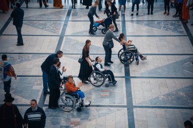 Minsk, Beyaz Rusya - 1 Mayıs 2017: Down sendromu dans çocuklarla 