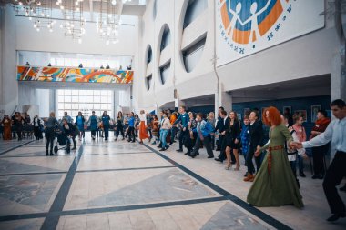 Minsk, Beyaz Rusya - 1 Mayıs 2017: Down sendromu dans çocuklarla 