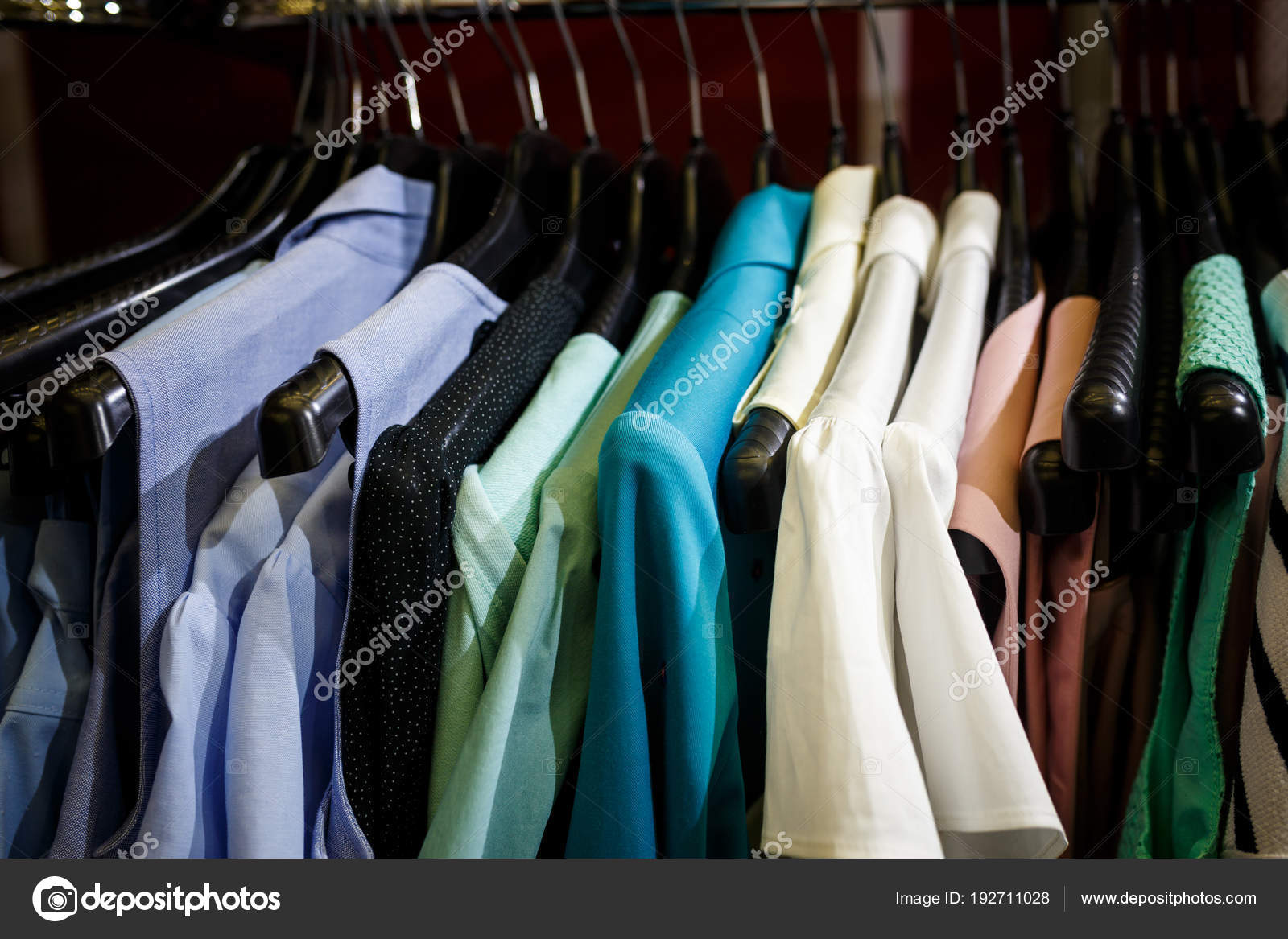 Children Clothes On Hangers In A Room Wardrobe With Boy S Cloth