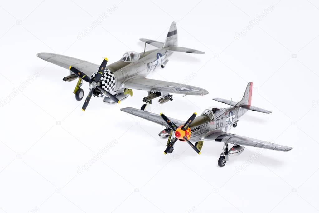 Aircraft model -- scale models of fighters in WWII.
