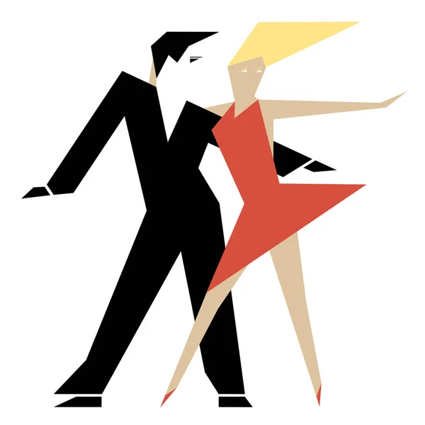 Illustration couple danse — Image vectorielle
