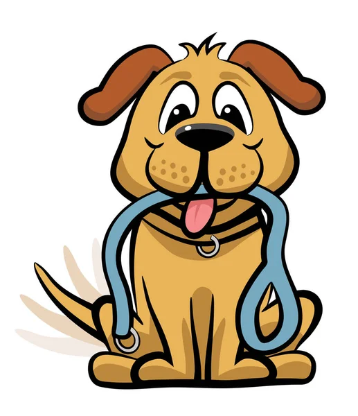 Perro esperando para caminar clipart — Vector de stock