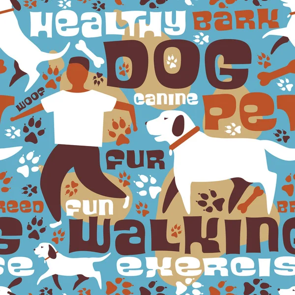 Perro caminando azulejo — Archivo Imágenes Vectoriales