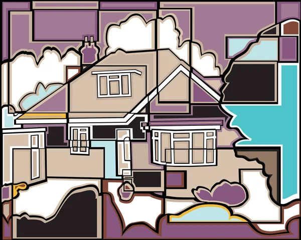 Mosaico ilustração casa —  Vetores de Stock