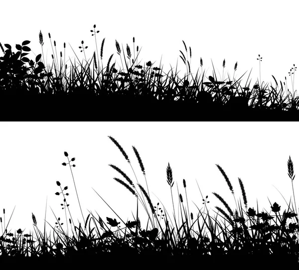 Gras voorgrond silhouet — Stockvector