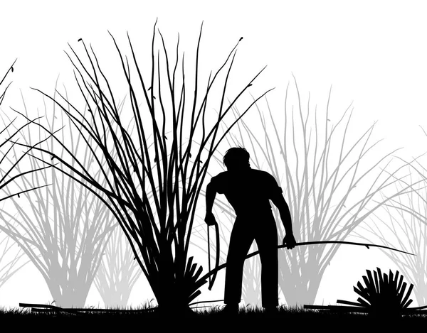 Hombre silueta coppicing — Vector de stock