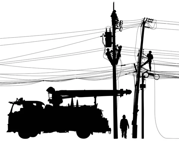 Silhouette d'entretien de l'alimentation électrique — Image vectorielle