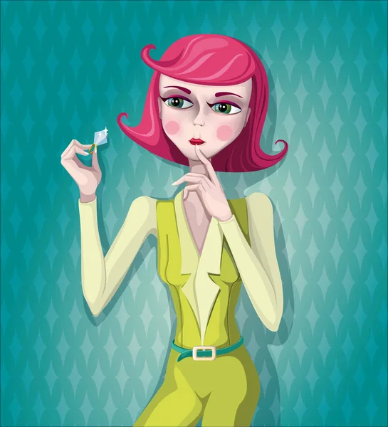 Elmas yüzük ile bir kız resmi