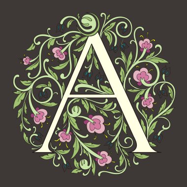 Elle çizilmiş botanik monogram