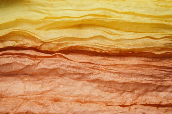 Sarı Büzgülü kumaş ipek 