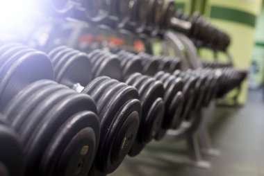 Spor salonundaki dambıllar. 