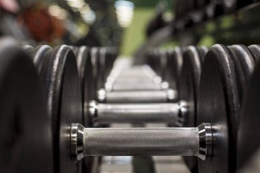 Spor salonundaki dambıllar. 