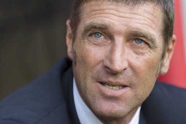 Rusya, Moskova, Ağustos 2017: Baş antrenör Spartak Moskova Futbol Kulübü Massimo Carrera