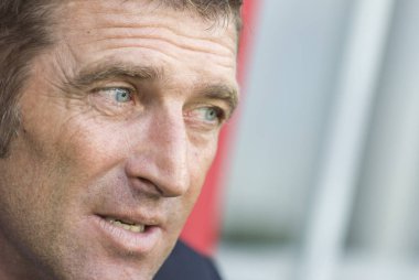 Rusya, Moskova, Ağustos 2017: Baş antrenör Spartak Moskova Futbol Kulübü Massimo Carrera