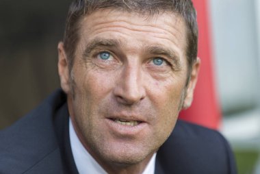 Rusya, Moskova, Ağustos 2017: Baş antrenör Spartak Moskova Futbol Kulübü Massimo Carrera