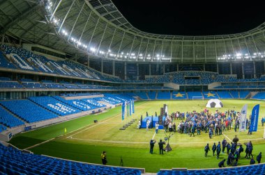 Rusya, Moskova, Ekim 2017: Moscowe yeni inşa edilmiş Dinamo stadı nda alan sunum