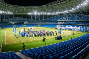 Rusya, Moskova, Ekim 2017: Moscowe yeni inşa edilmiş Dinamo stadı nda alan sunum