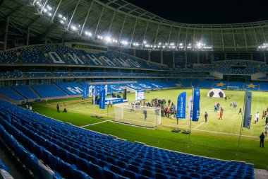 Rusya, Moskova, Ekim 2017: Moscowe yeni inşa edilmiş Dinamo stadı nda alan sunum