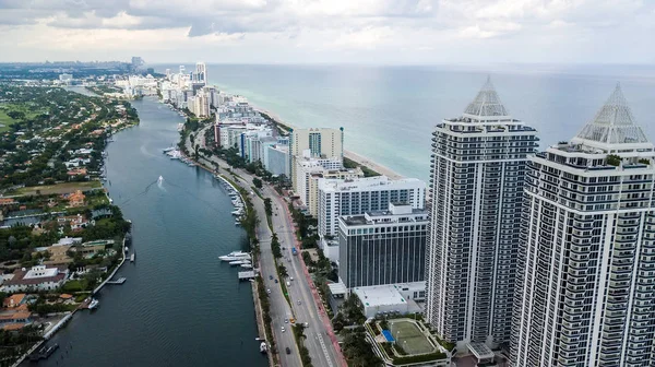 Vue Aérienne Sur Rue Miami État Floride Photo De Stock