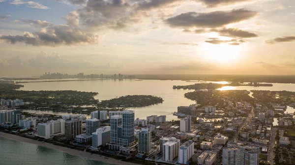 Vista Aérea Rua Cidade Miami Estado Flórida — Fotografia de Stock