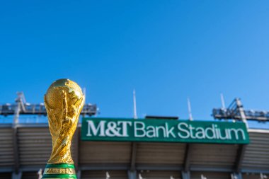 Usa, Baltimore, Ekim 2019: Arka planda Fifa Dünya Kupası Maryland 'deki M & T Bank Stadyumu