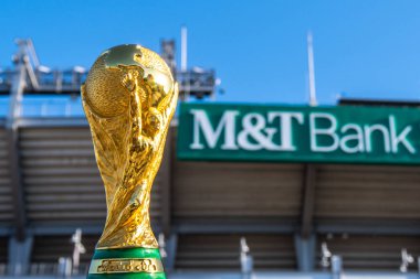 Usa, Baltimore, Ekim 2019: Arka planda Fifa Dünya Kupası Maryland 'deki M & T Bank Stadyumu