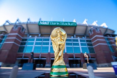 Usa, Baltimore, Ekim 2019: Arka planda Fifa Dünya Kupası Maryland 'deki M & T Bank Stadyumu